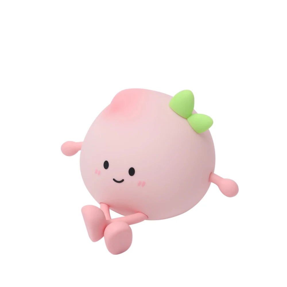 Night Light Rechargeable Cute Silicone Peach Shaped LED Nursery Nightlight Touch Control for Bedroom Living Room Kid Room Gift