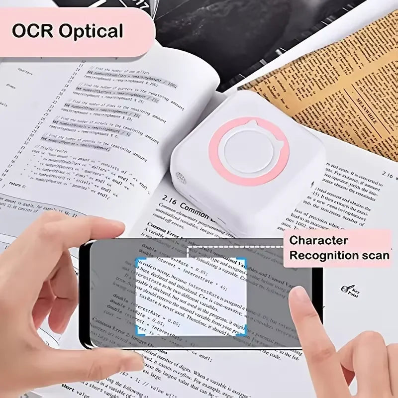 Mini Print Portable Ink-free Thermal Printer Photo Pocket Thermal Label Printer 58mm Printing Wireless Bluetooth Android IOS