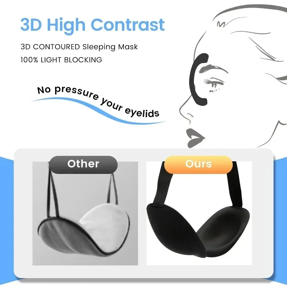 Hot 3D Non-Marking Three-Dimensional Eye Mask Without Nose Simple Solid Color Blackout Sleep Mask Students Lunch Break Eye Masks