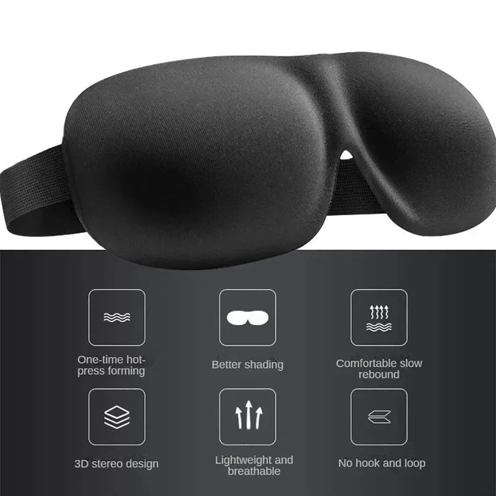 Hot 3D Non-Marking Three-Dimensional Eye Mask Without Nose Simple Solid Color Blackout Sleep Mask Students Lunch Break Eye Masks