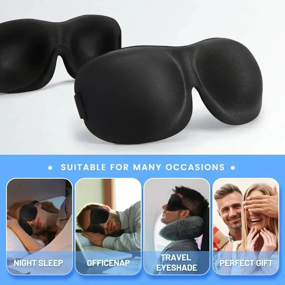 Hot 3D Non-Marking Three-Dimensional Eye Mask Without Nose Simple Solid Color Blackout Sleep Mask Students Lunch Break Eye Masks