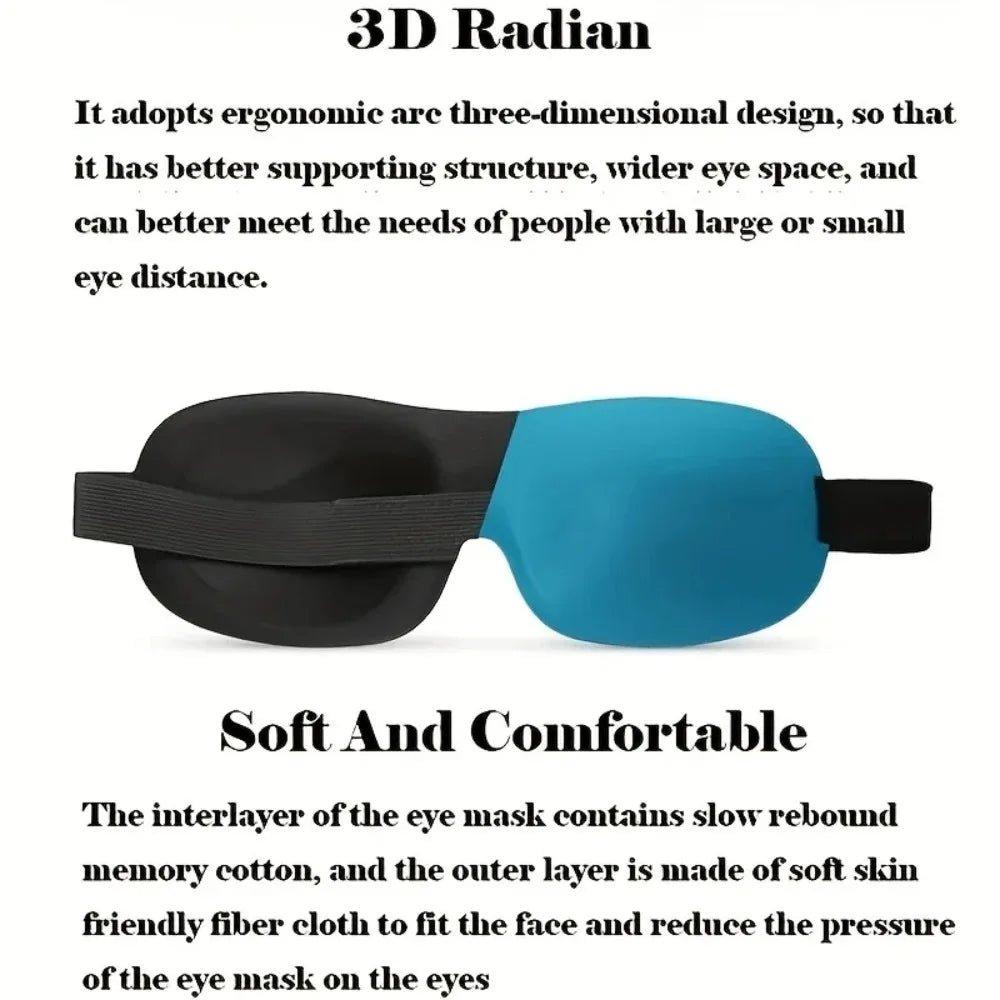 Hot 3D Non-Marking Three-Dimensional Eye Mask Without Nose Simple Solid Color Blackout Sleep Mask Students Lunch Break Eye Masks
