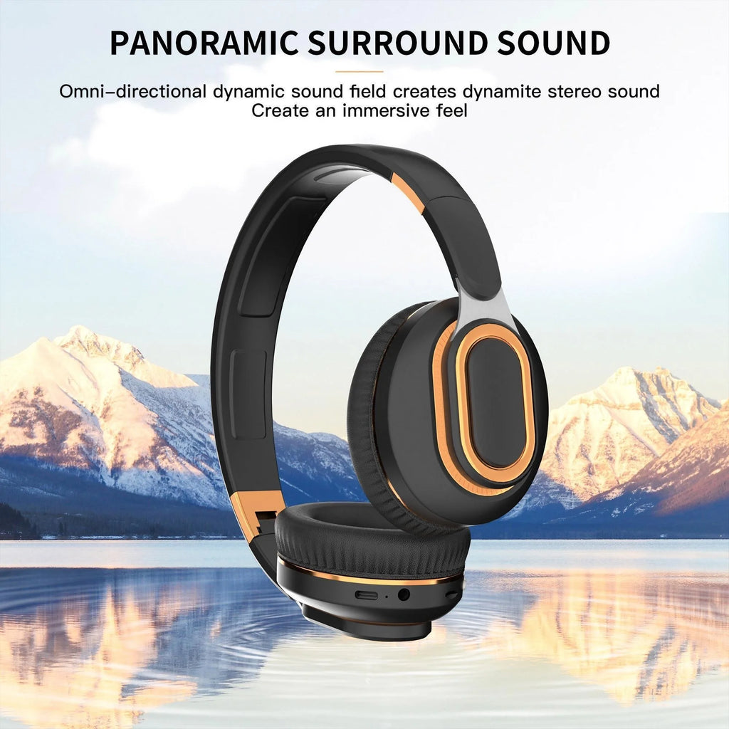 Wireless Bluetooth Gaming Headset with Microphone HiFi Stereo Sound for PC E-Sports Music Portable Headphones