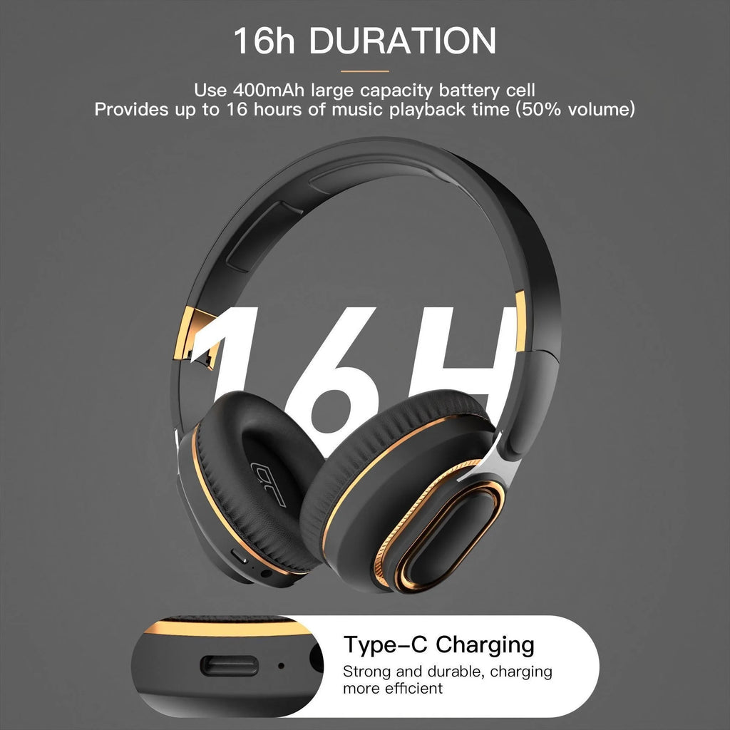 Wireless Bluetooth Gaming Headset with Microphone HiFi Stereo Sound for PC E-Sports Music Portable Headphones