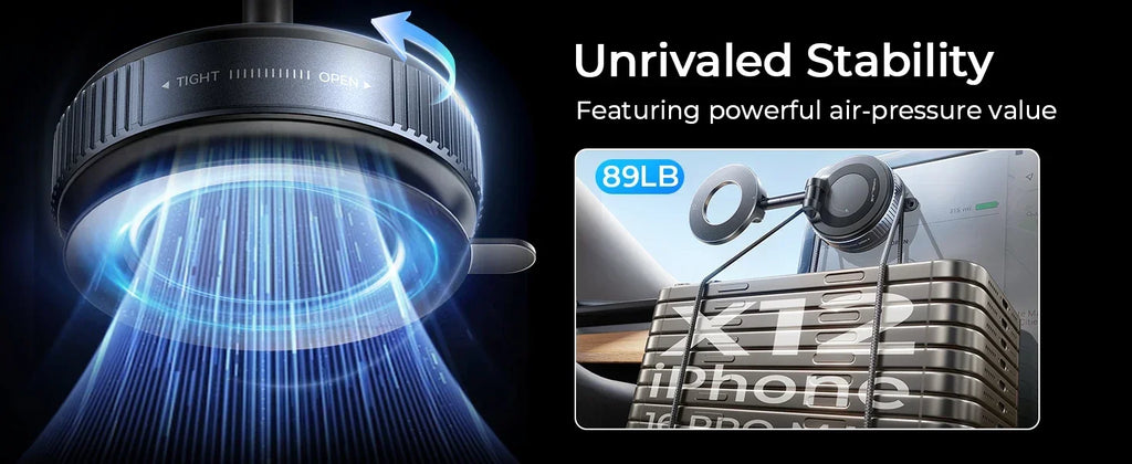 2025 Magnetic Phone Holder Magsafe Compatible Vacuum Suction Cup 360° Rotation Car Truck Mount Universal Fit Portable Foldable