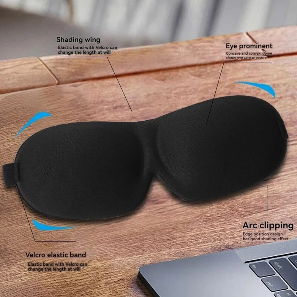 Hot 3D Non-Marking Three-Dimensional Eye Mask Without Nose Simple Solid Color Blackout Sleep Mask Students Lunch Break Eye Masks